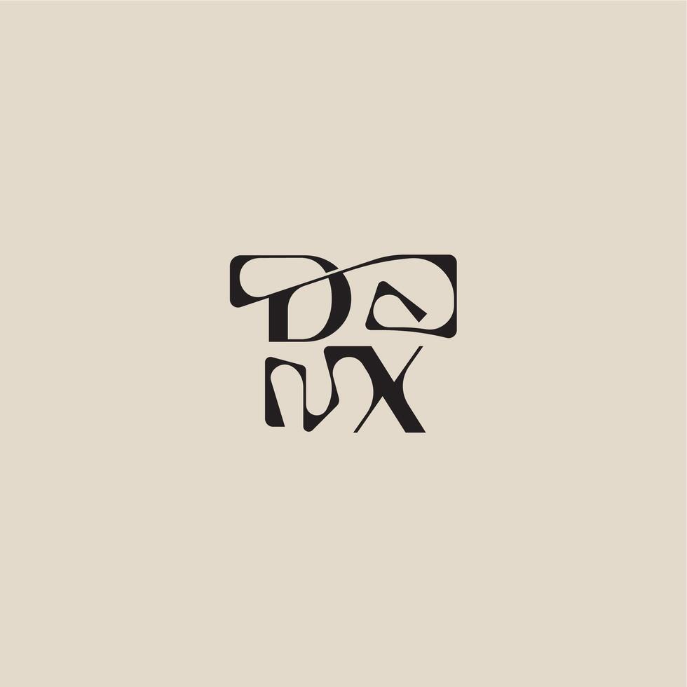 curved typography monogram DX bold style and luxury concept elegant initial logo letter vector