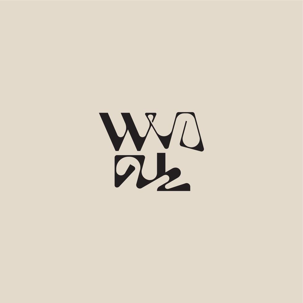 bold style and luxury concept WL elegant initial logo letter curved typography monogram vector