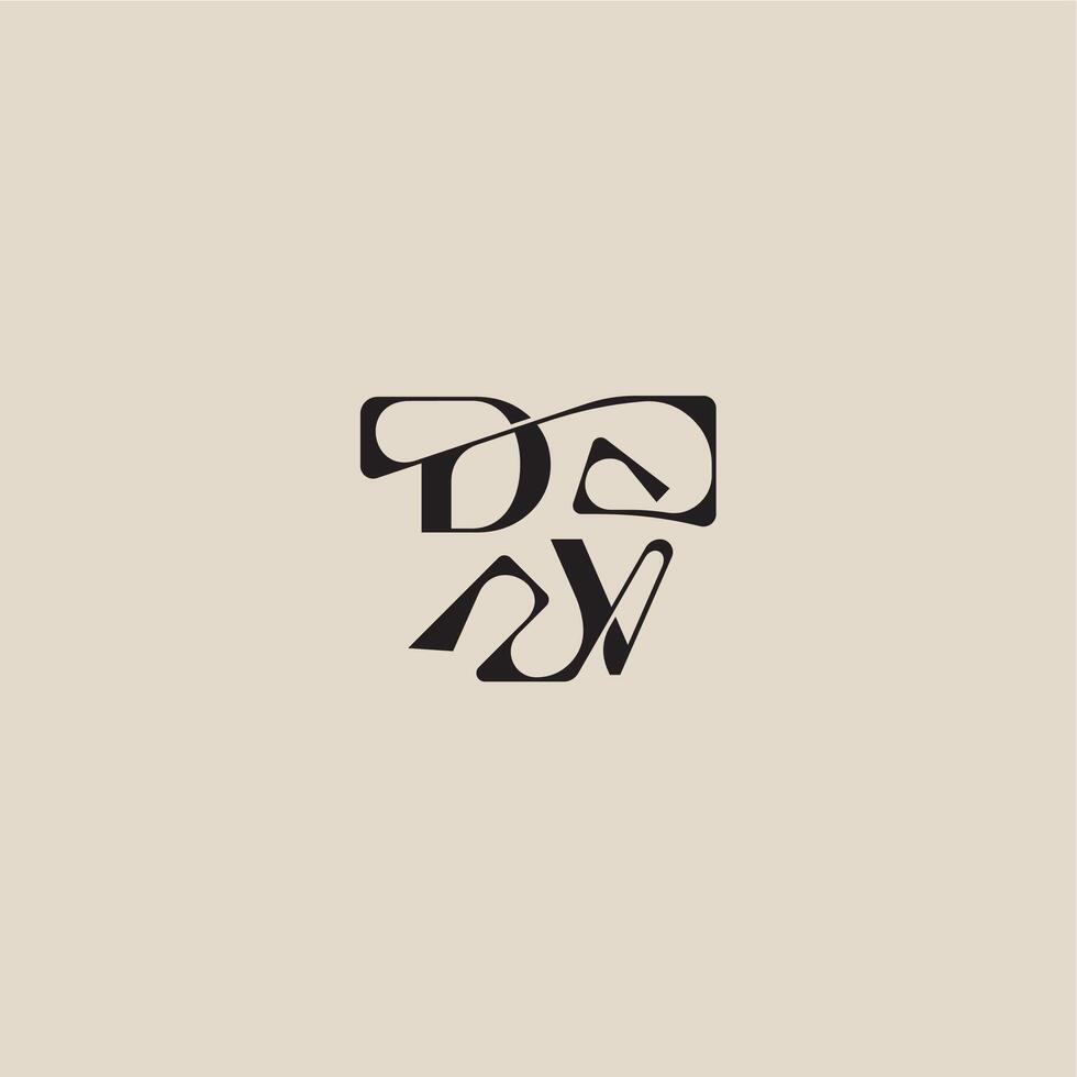 curved typography monogram DV bold style and luxury concept elegant initial logo letter vector