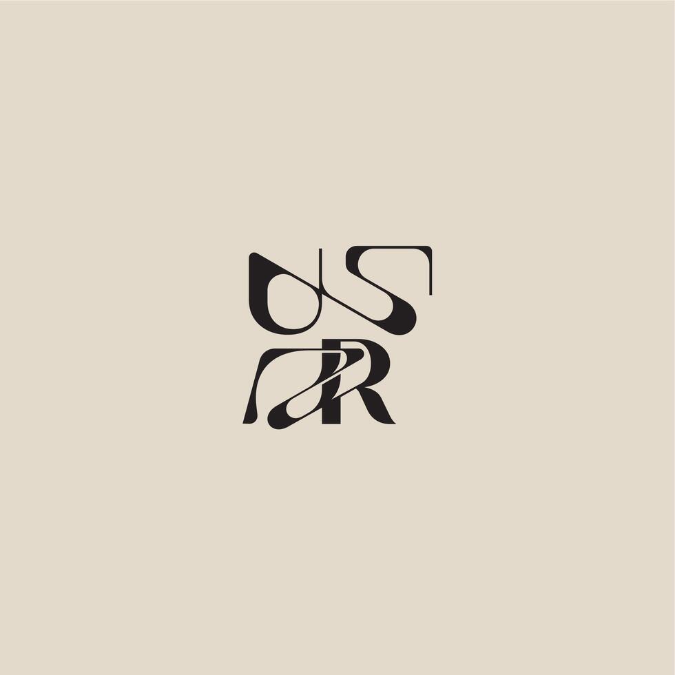 bold style and luxury concept UR elegant initial logo letter curved typography monogram vector