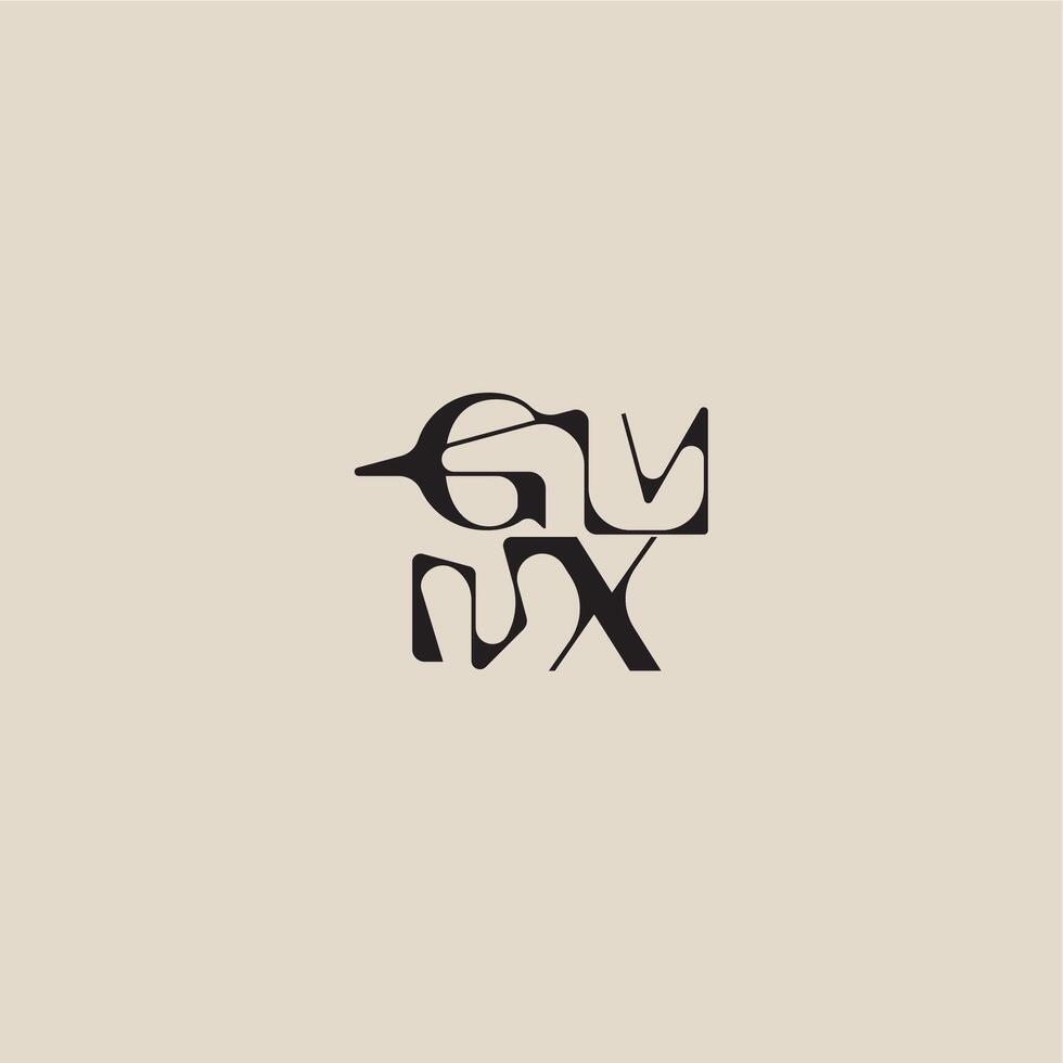 curved typography monogram elegant initial logo letter bold style and luxury concept GX vector