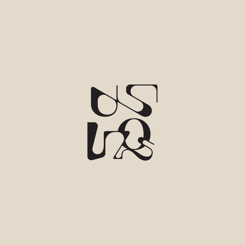 bold style and luxury concept UQ elegant initial logo letter curved typography monogram vector