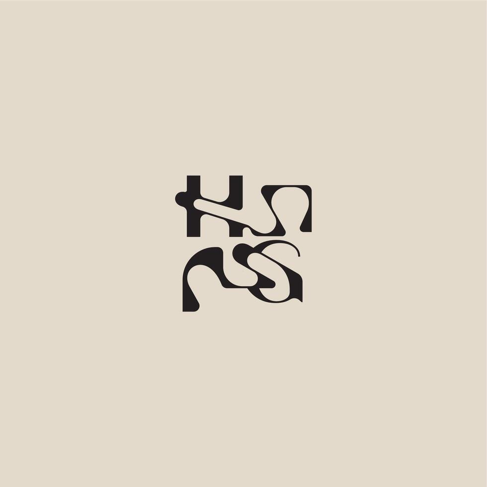 curved typography monogram elegant initial logo letter bold style and luxury concept HG vector