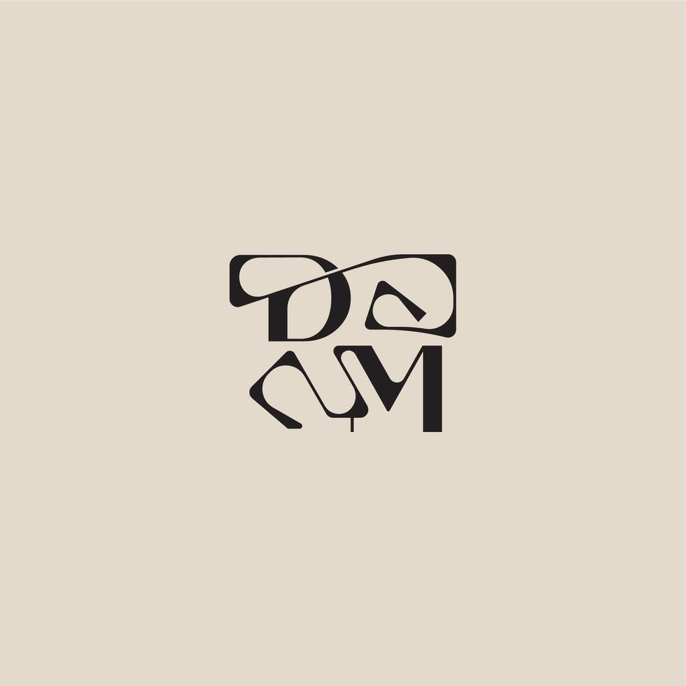 curved typography monogram DM bold style and luxury concept elegant initial logo letter vector