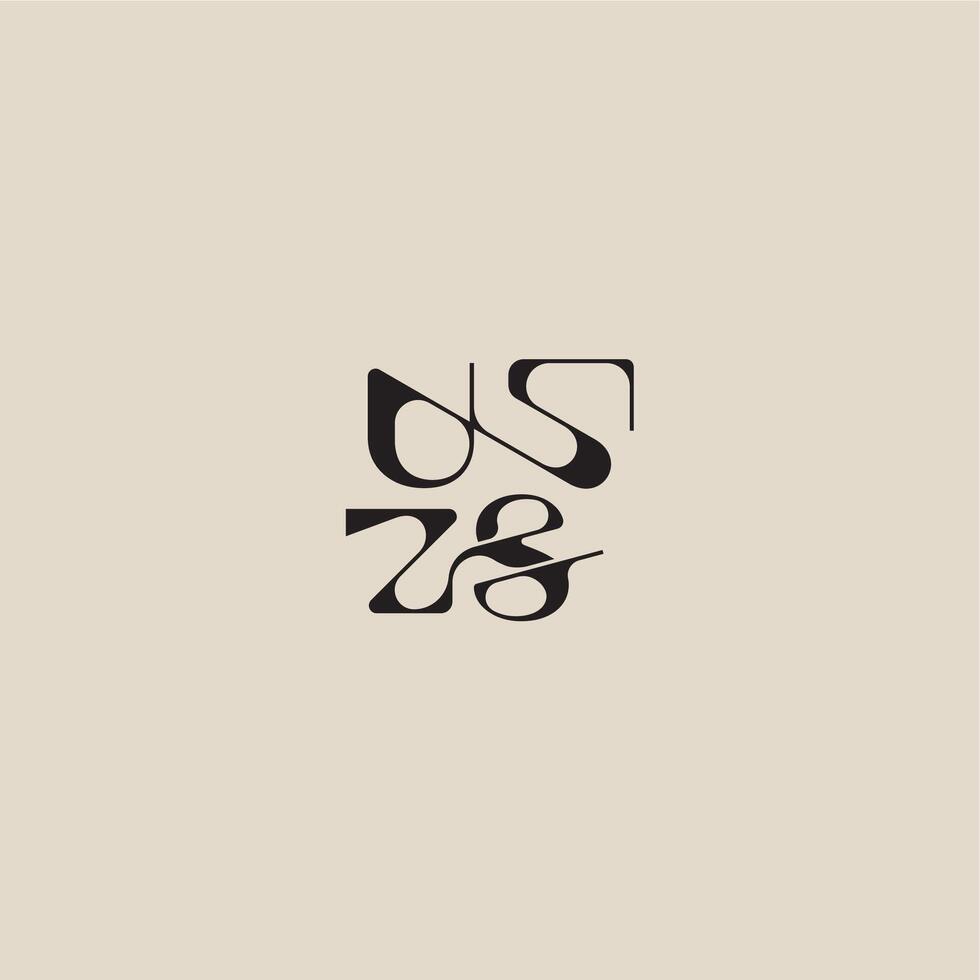 bold style and luxury concept US elegant initial logo letter curved typography monogram vector