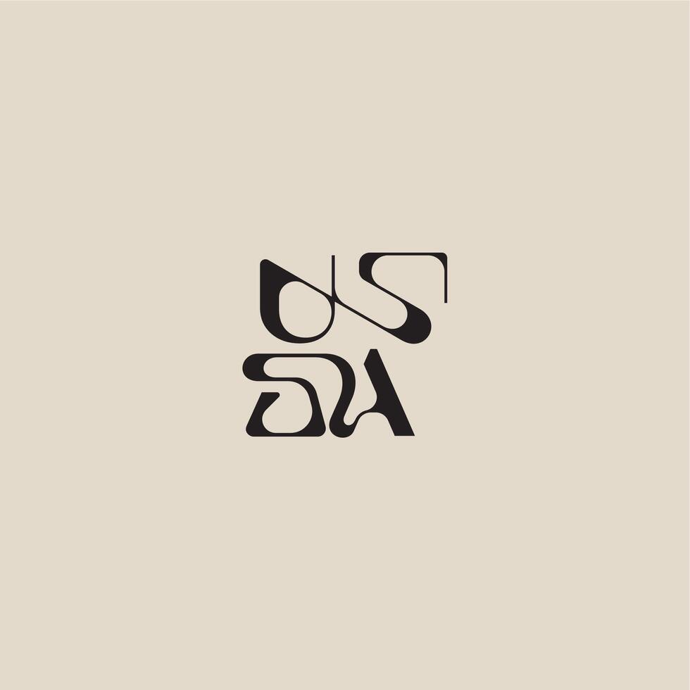 bold style and luxury concept UA elegant initial logo letter curved typography monogram vector