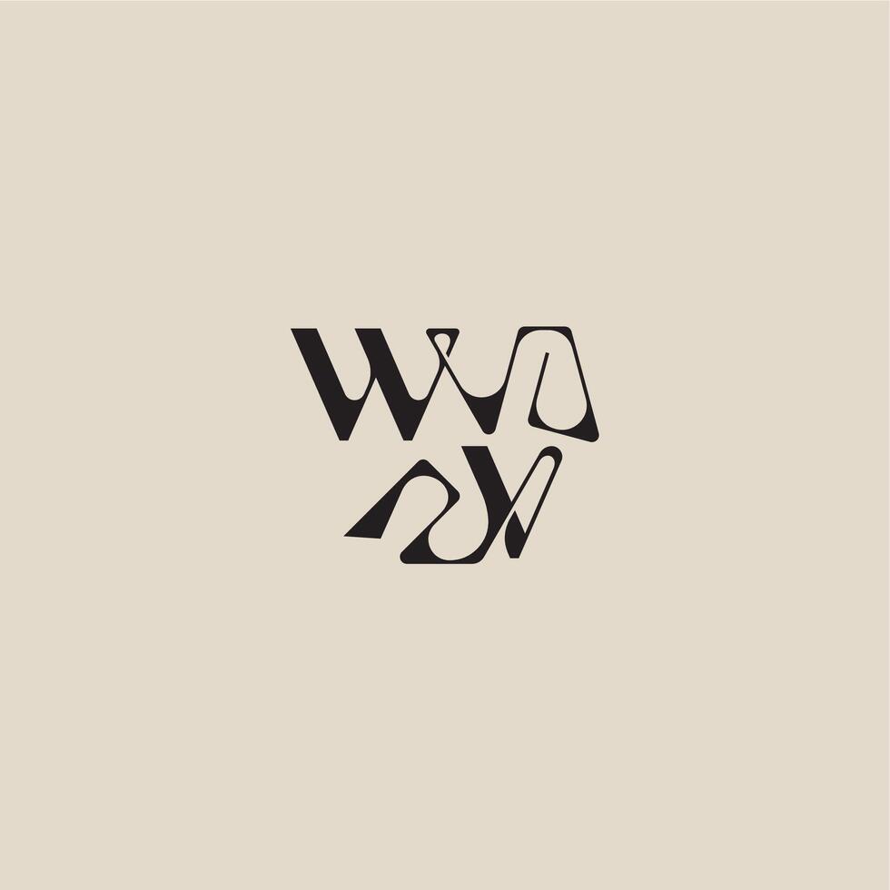 bold style and luxury concept WV elegant initial logo letter curved typography monogram vector