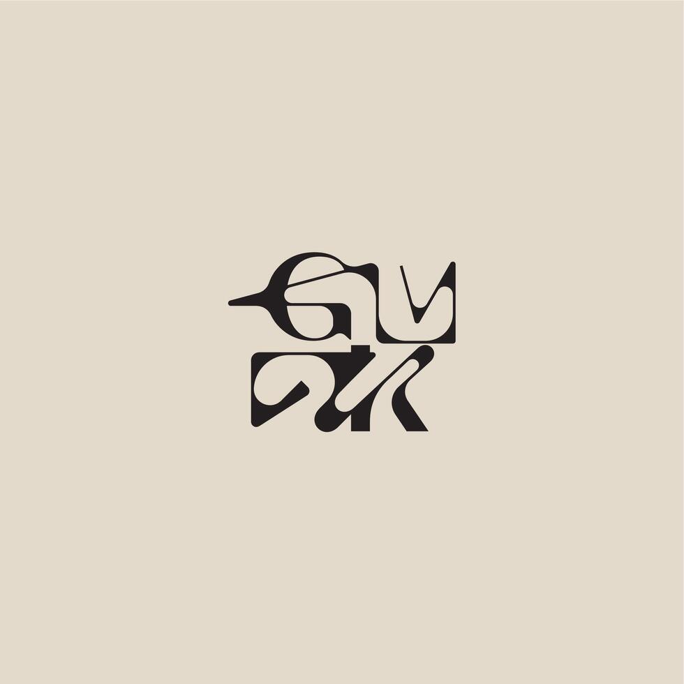 curved typography monogram elegant initial logo letter bold style and luxury concept GK vector