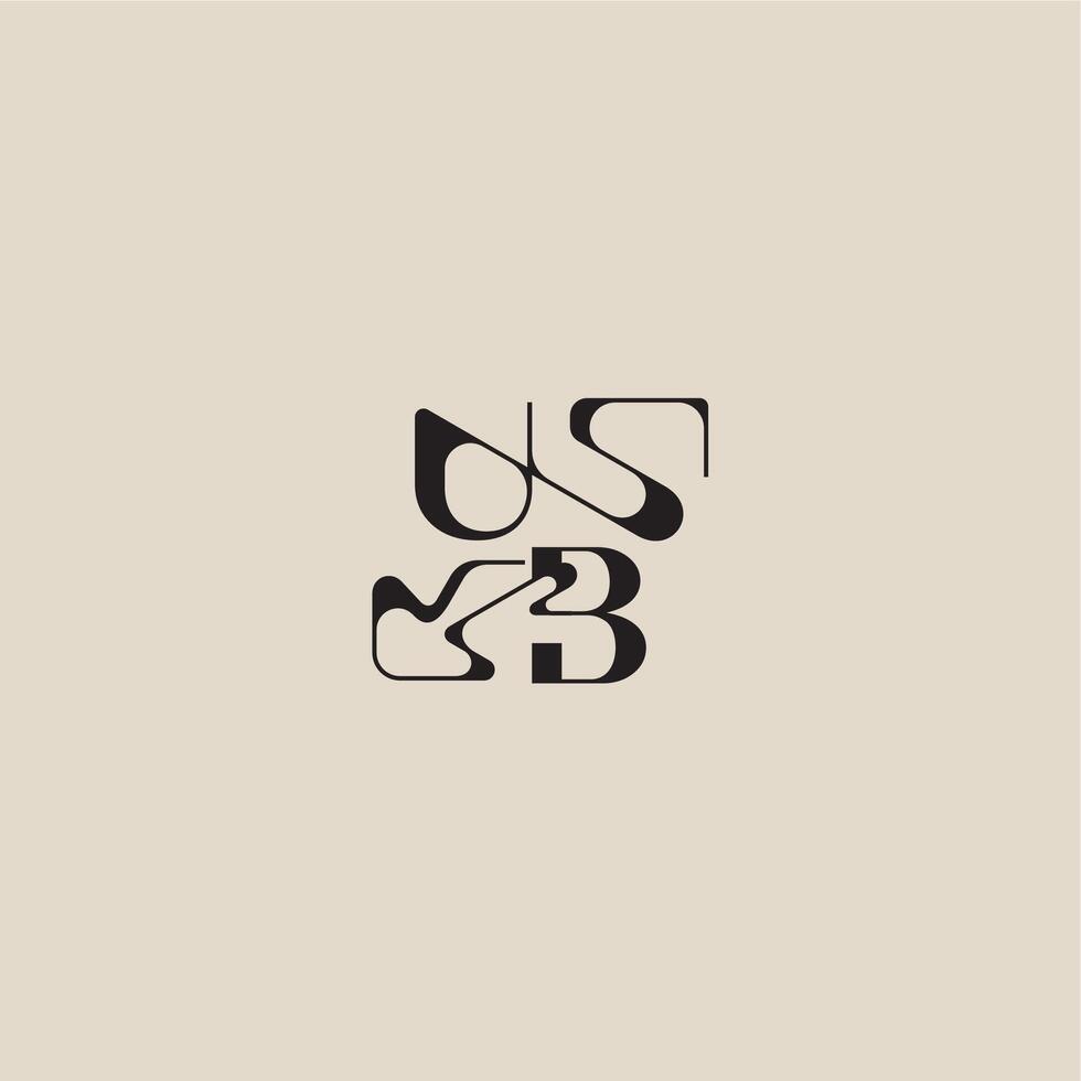 bold style and luxury concept UB elegant initial logo letter curved typography monogram vector