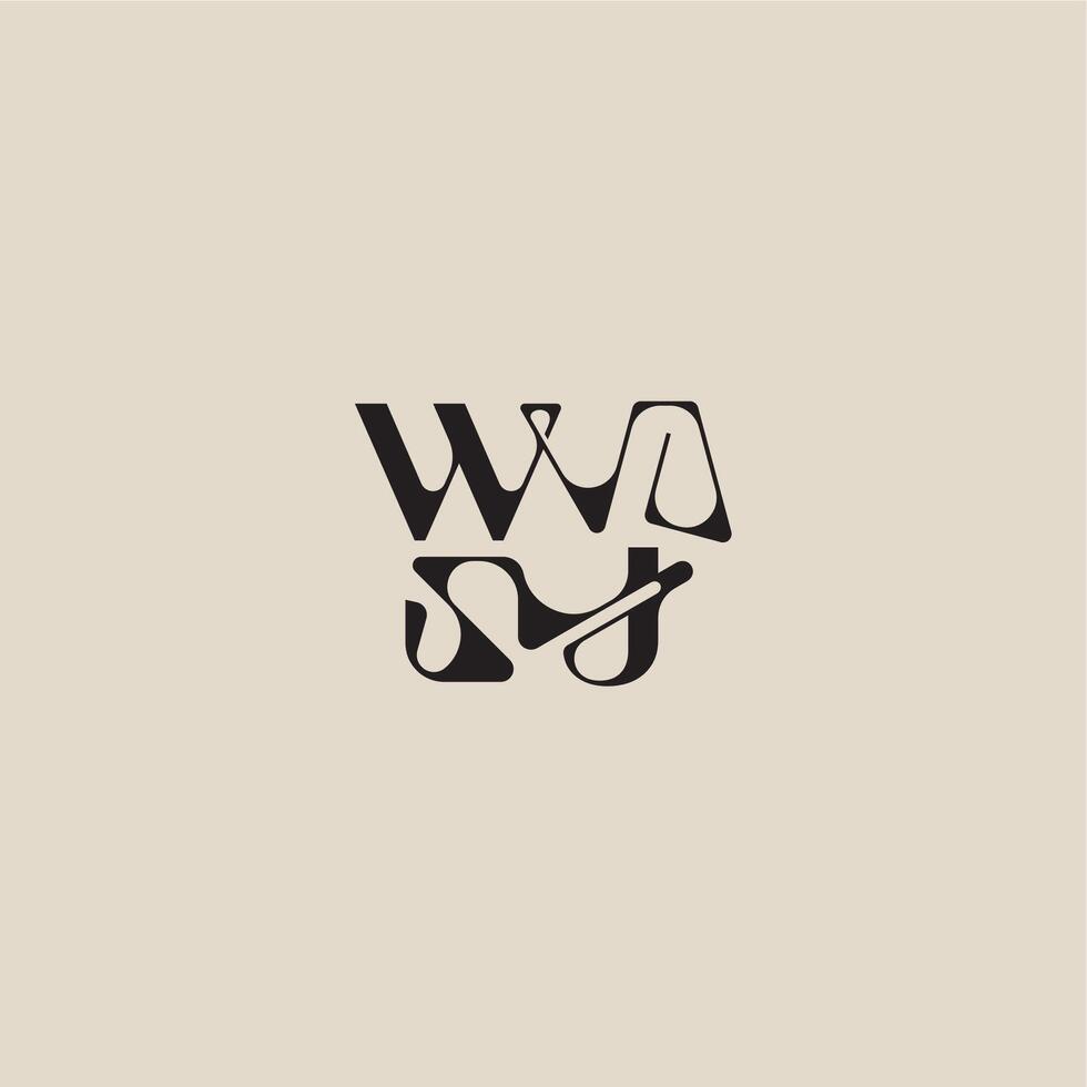 bold style and luxury concept WJ elegant initial logo letter curved typography monogram vector