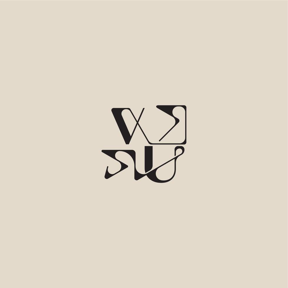bold style and luxury concept VU elegant initial logo letter curved typography monogram vector