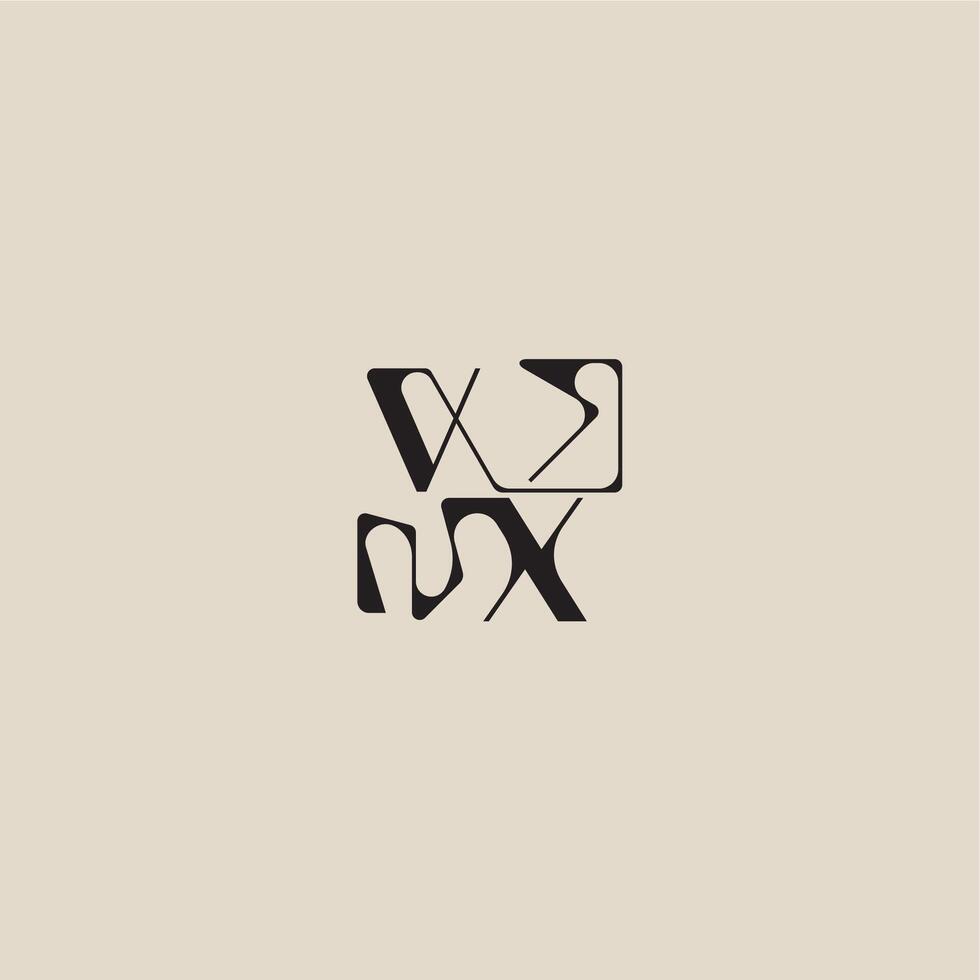 bold style and luxury concept VX elegant initial logo letter curved typography monogram vector