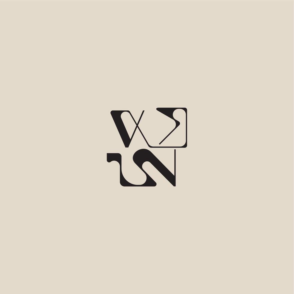 bold style and luxury concept VN elegant initial logo letter curved typography monogram vector
