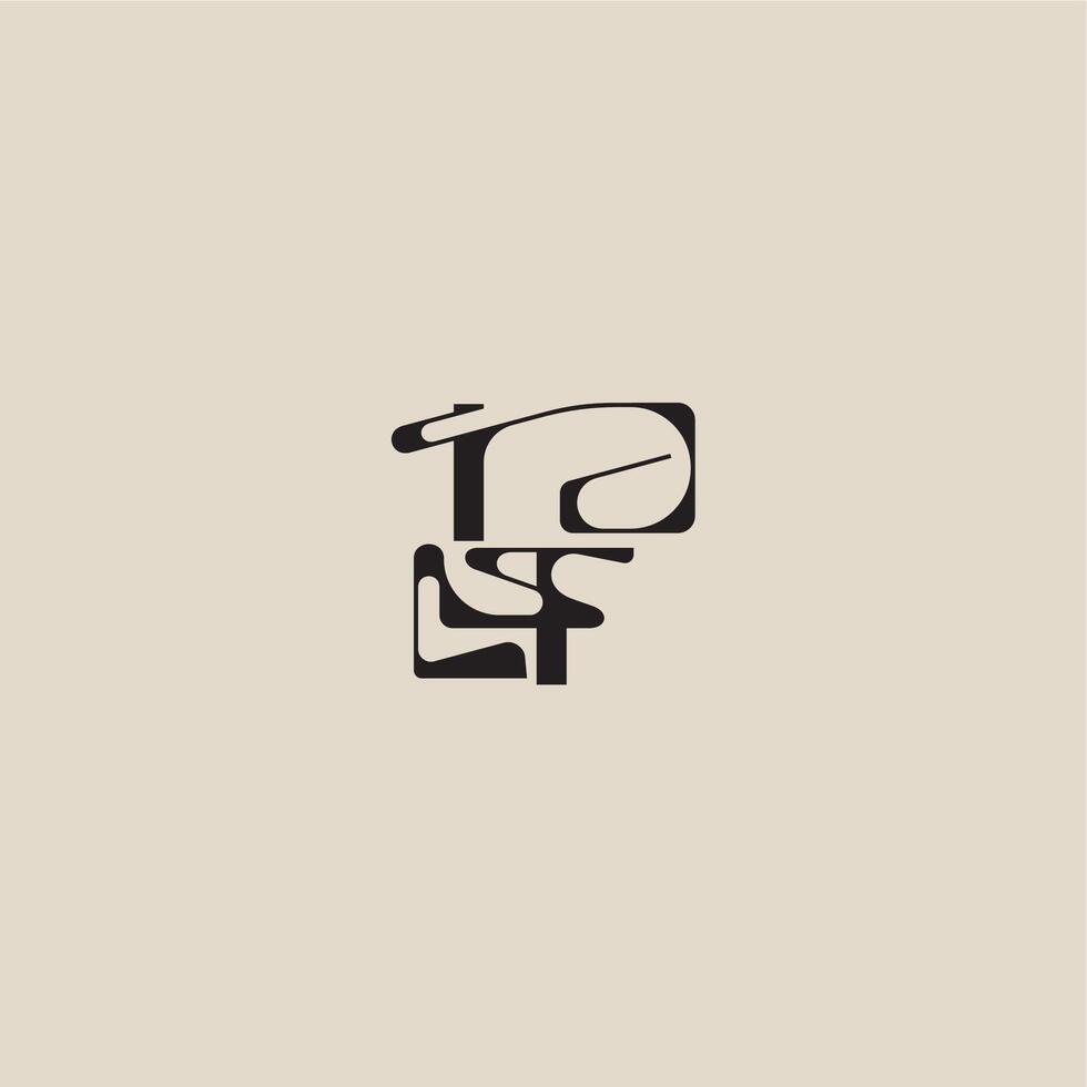 curved typography monogram elegant initial logo letter bold style and luxury concept IF vector