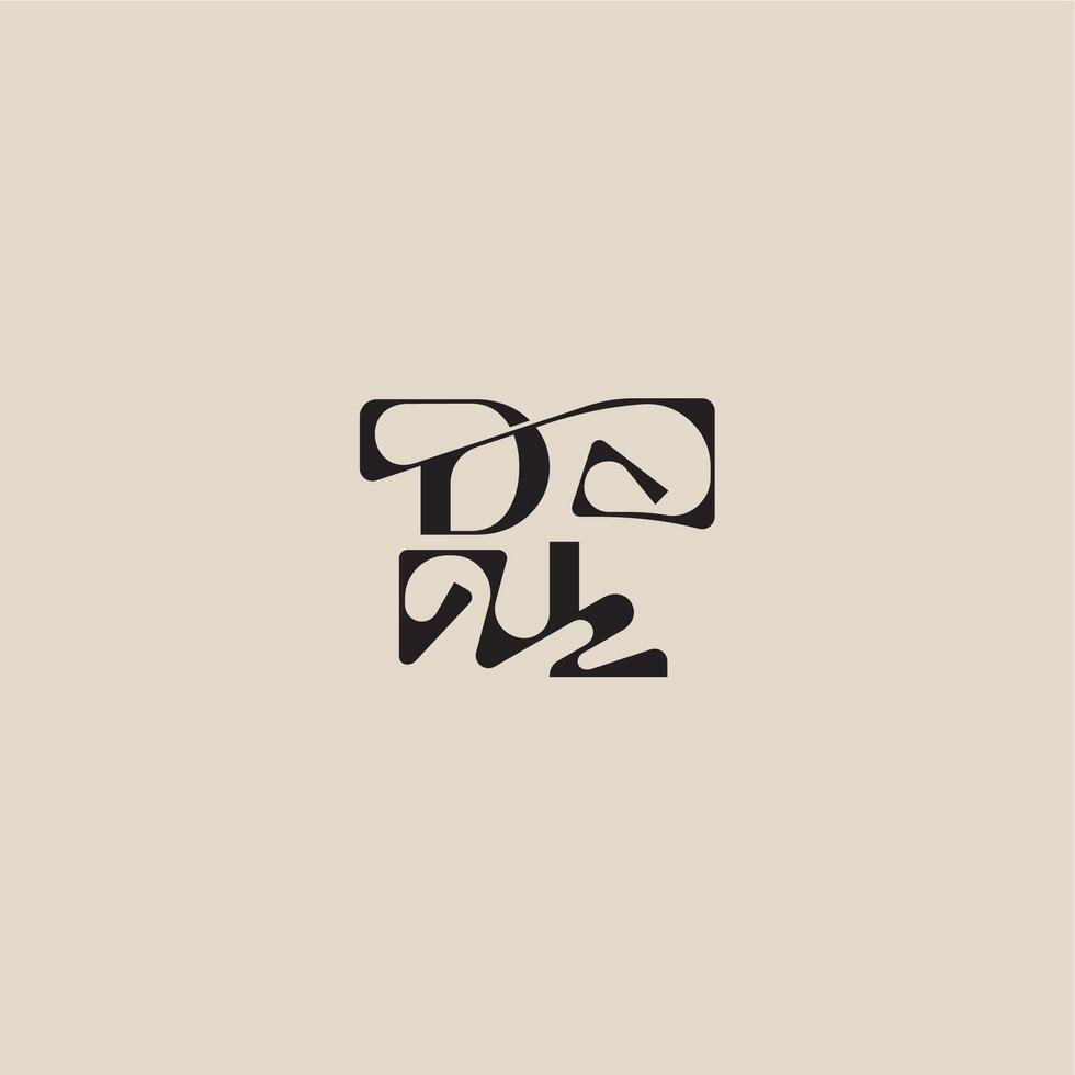 curved typography monogram DL bold style and luxury concept elegant initial logo letter vector