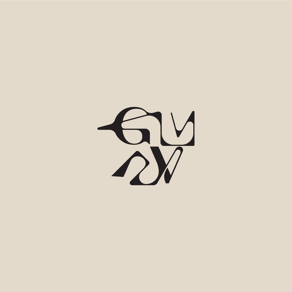 curved typography monogram elegant initial logo letter bold style and luxury concept GV vector