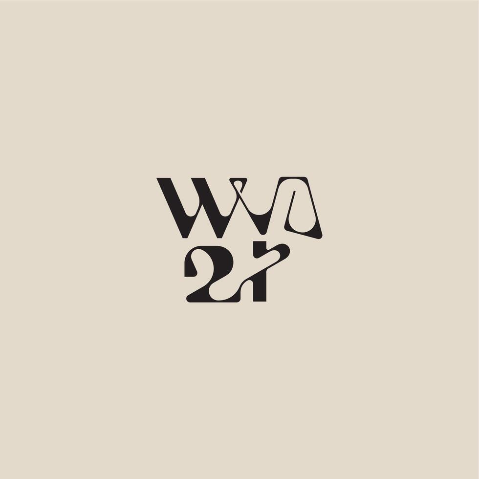 bold style and luxury concept WI elegant initial logo letter curved typography monogram vector