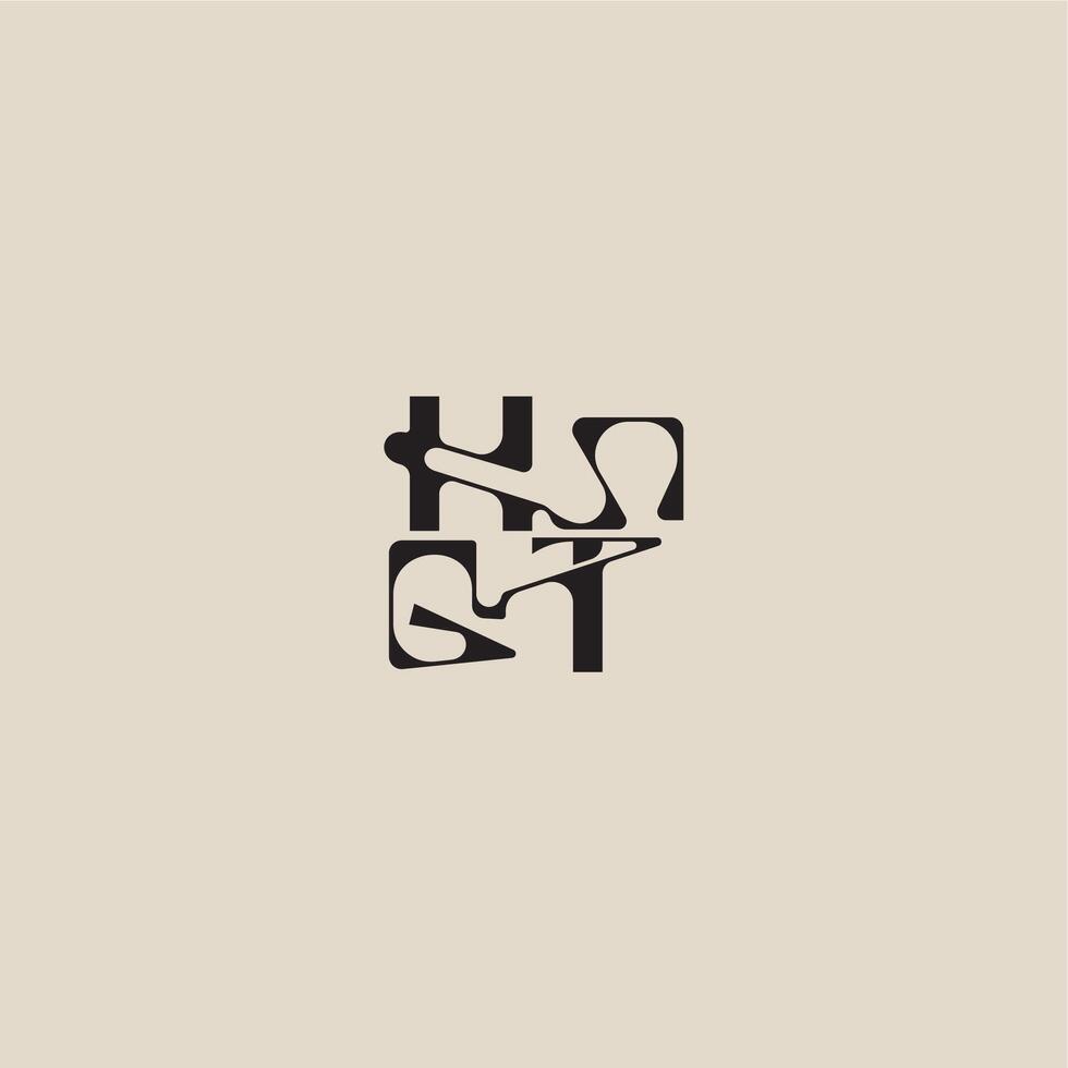 curved typography monogram elegant initial logo letter bold style and luxury concept HT vector