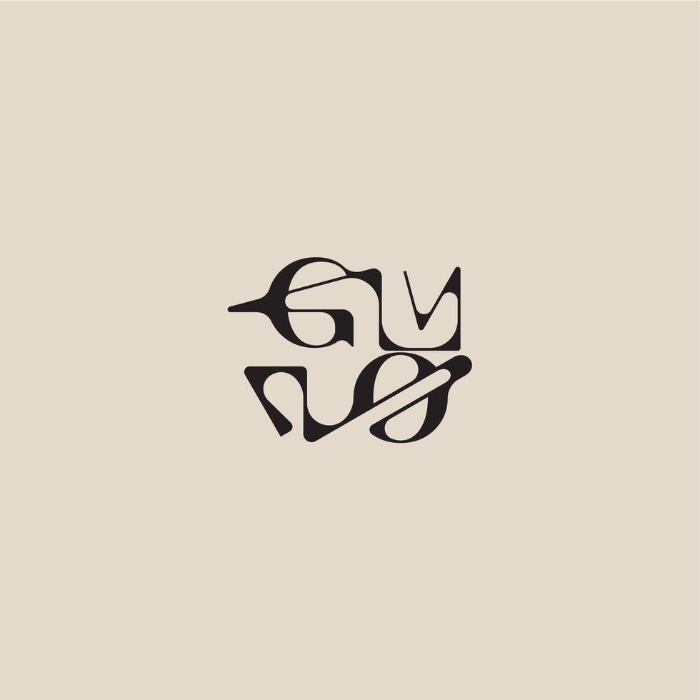 curved typography monogram elegant initial logo letter bold style and luxury concept GO vector