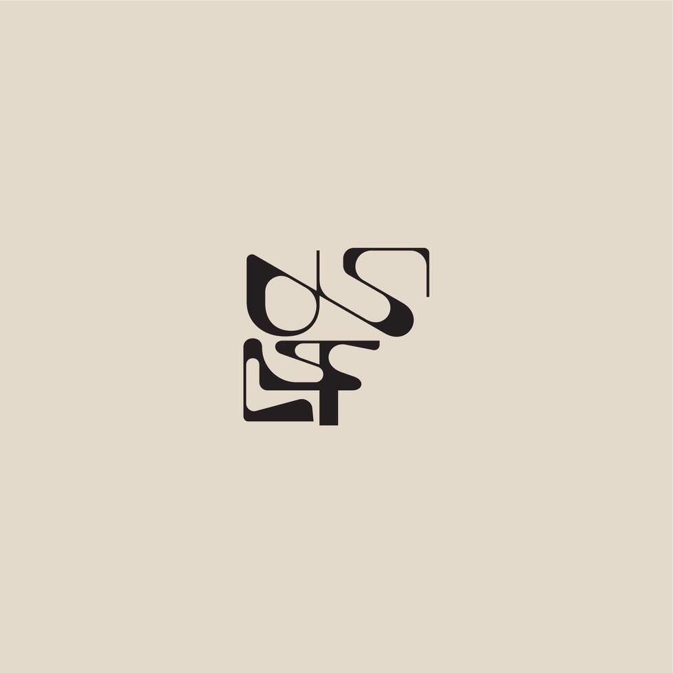 bold style and luxury concept UF elegant initial logo letter curved typography monogram vector