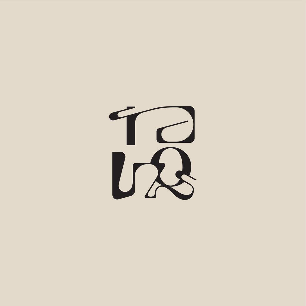 curved typography monogram elegant initial logo letter bold style and luxury concept IQ vector