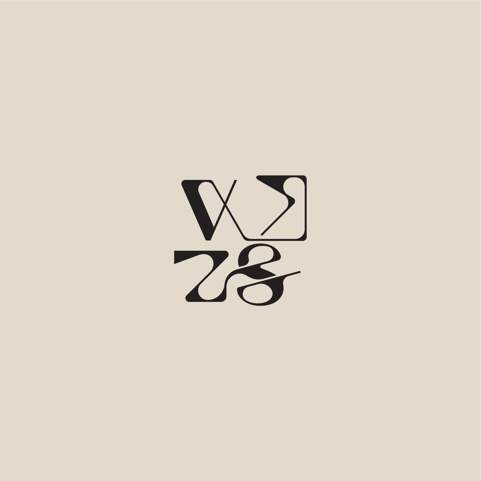bold style and luxury concept VS elegant initial logo letter curved typography monogram vector