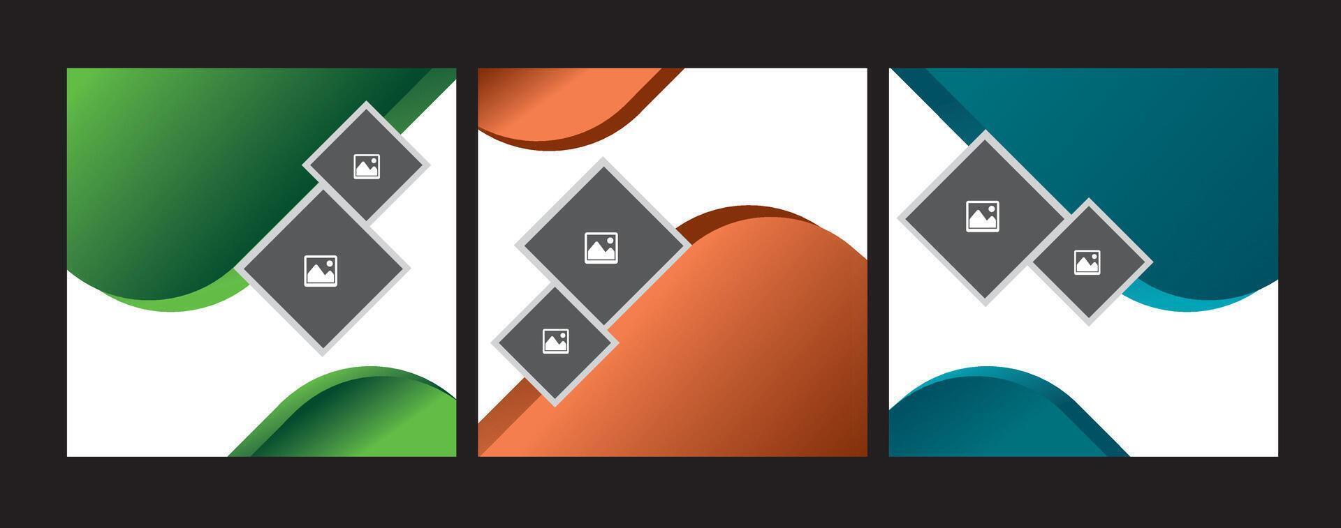 Social Media Business Template Trio vector