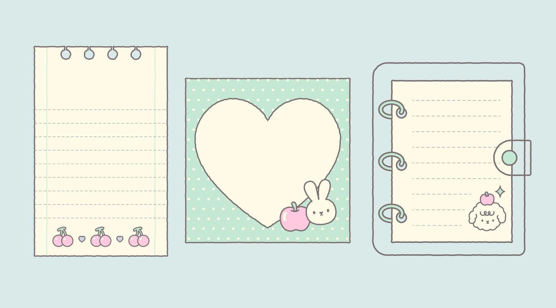 Notepad Memo with Cute Doodles vector