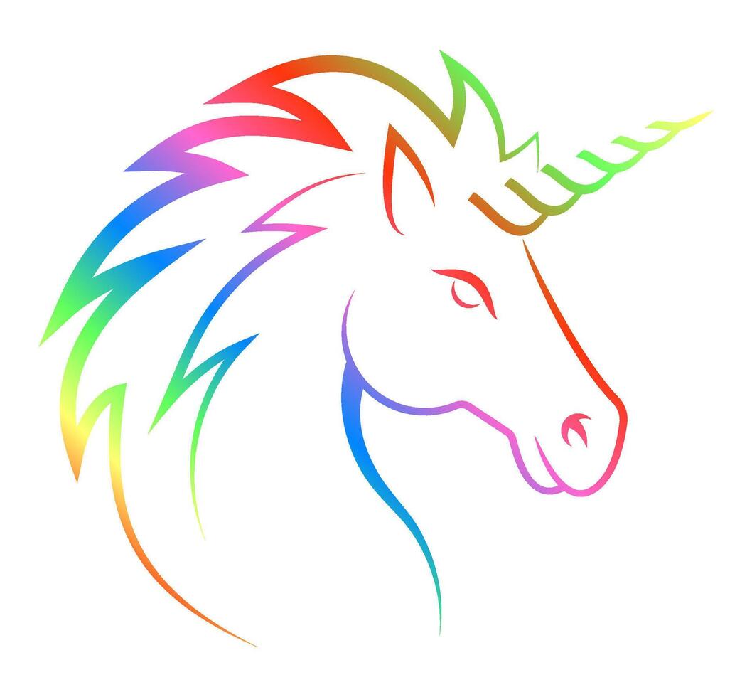 unicorn logo horse with horn illustration isolated on white background vector