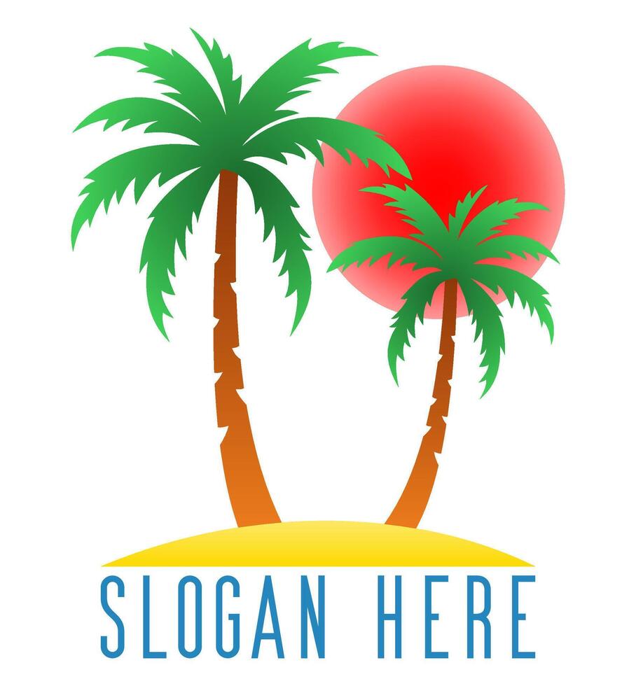 palm tree tropical loco for business illustration isolated onwhite background vector