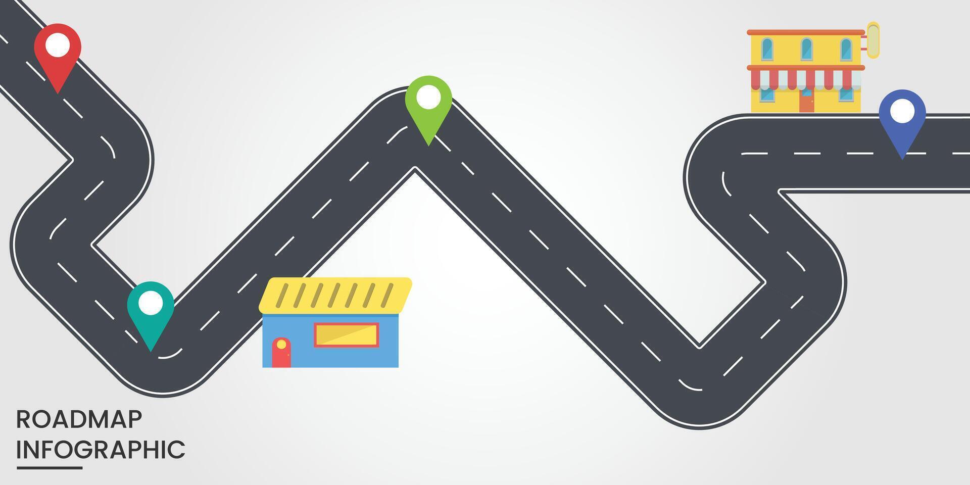 Road map infographic template illustration design vector