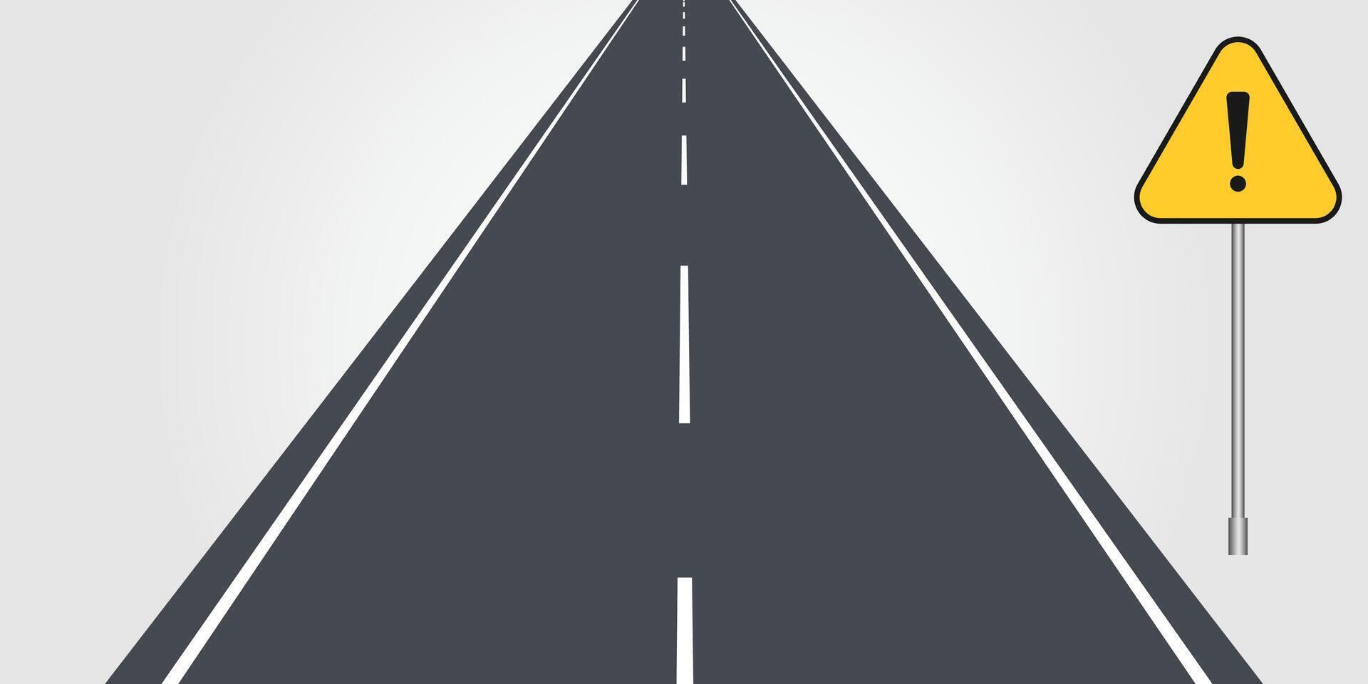 Road highway warning sign vector