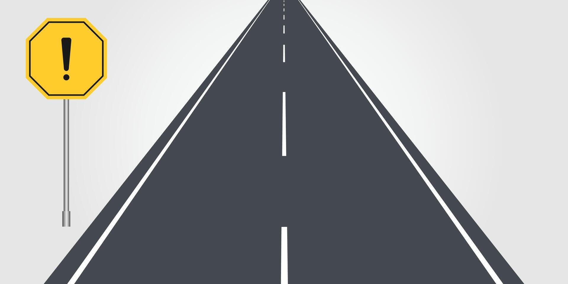 Road highway caution warning mark sign vector