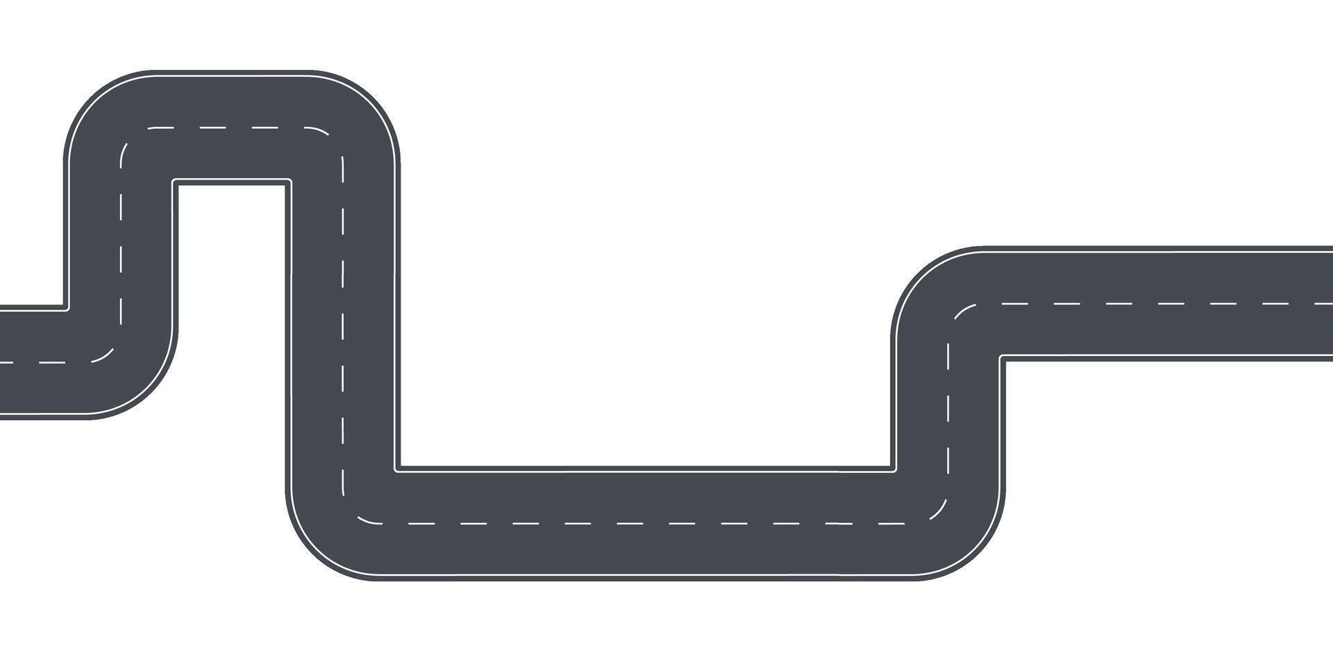 Road way winding highway. Asphalt street illustration vector