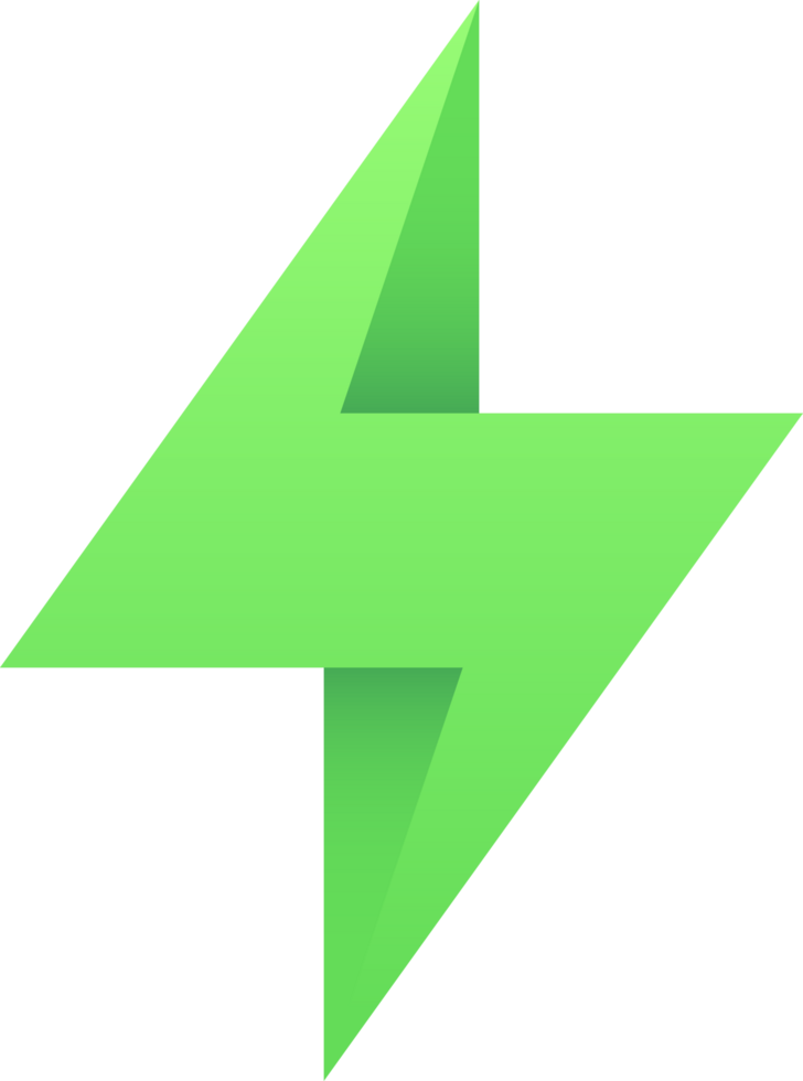 Light green thunder power energy icon png