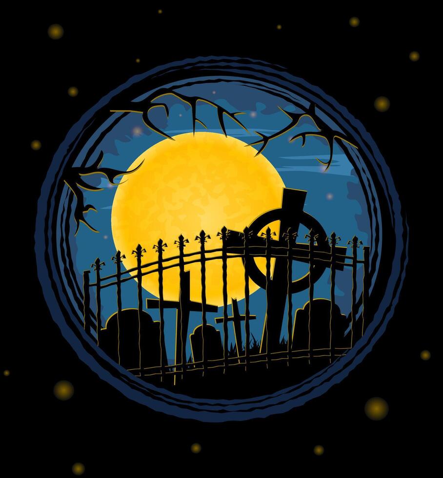 halloween holiday scary and poster background for design cartoon illustration vector