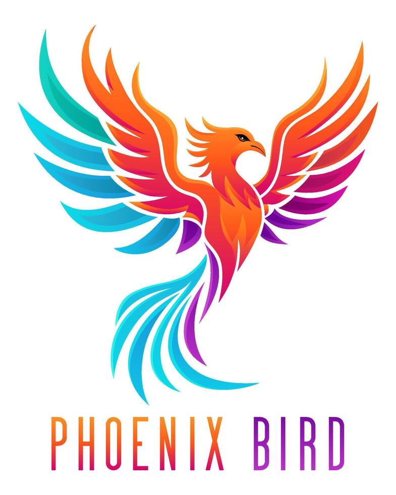phoenix bird logo creative for your business or company illustration isolated on white background vector