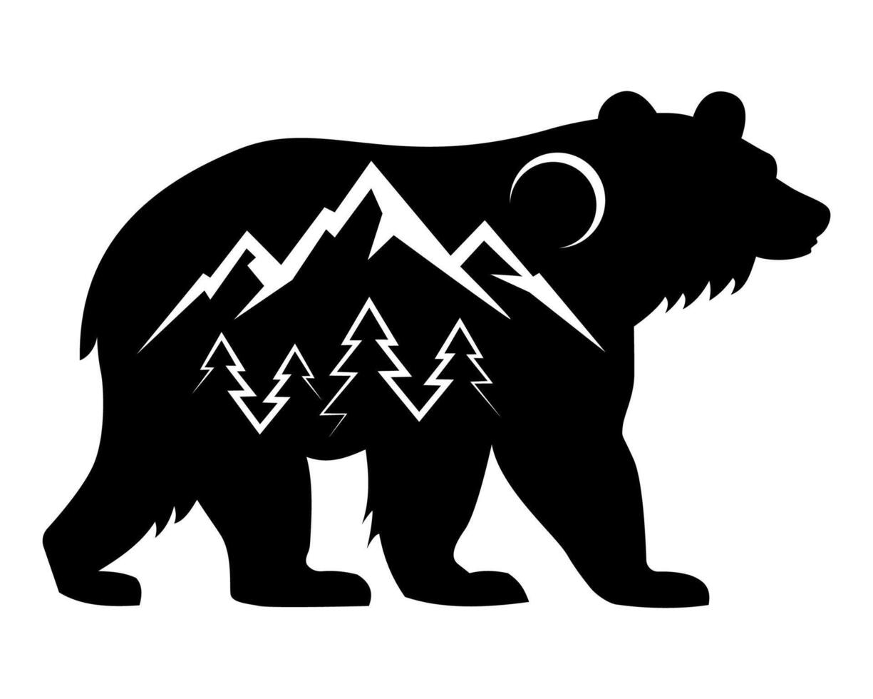 bear grizzly logo original for your business or company logotype illustration isolated on white background vector