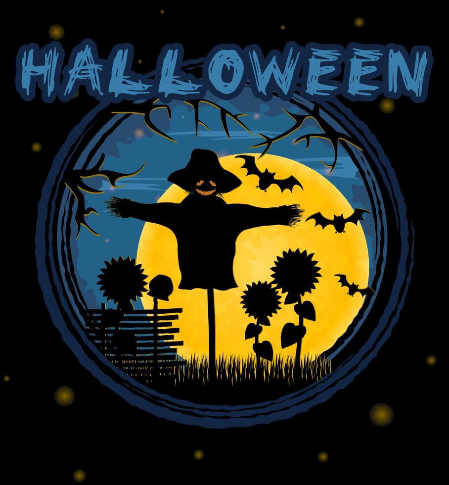 halloween holiday scary and creepy poster background for design illustration vector