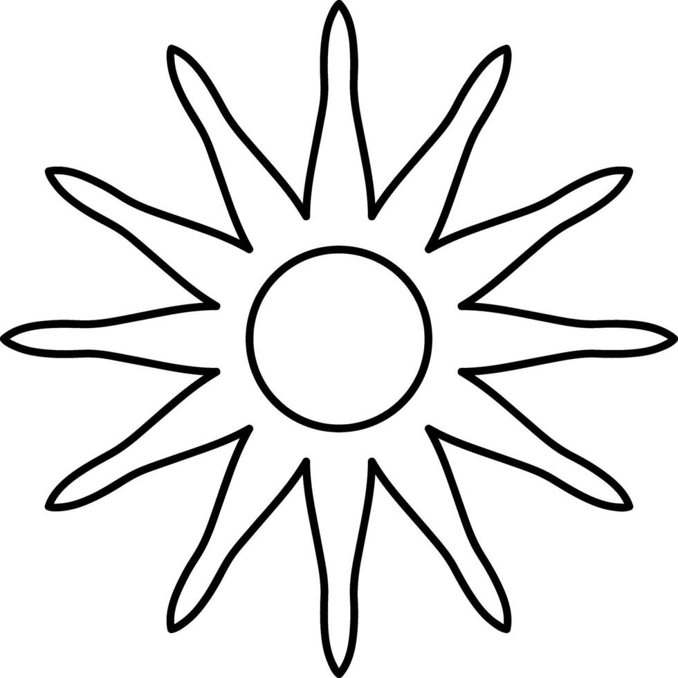 Sun icon isolated Outline clipart vector