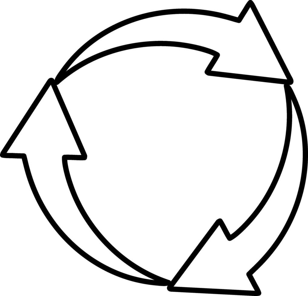 Circle arrow clipart isolated Outline Recycle symbol vector