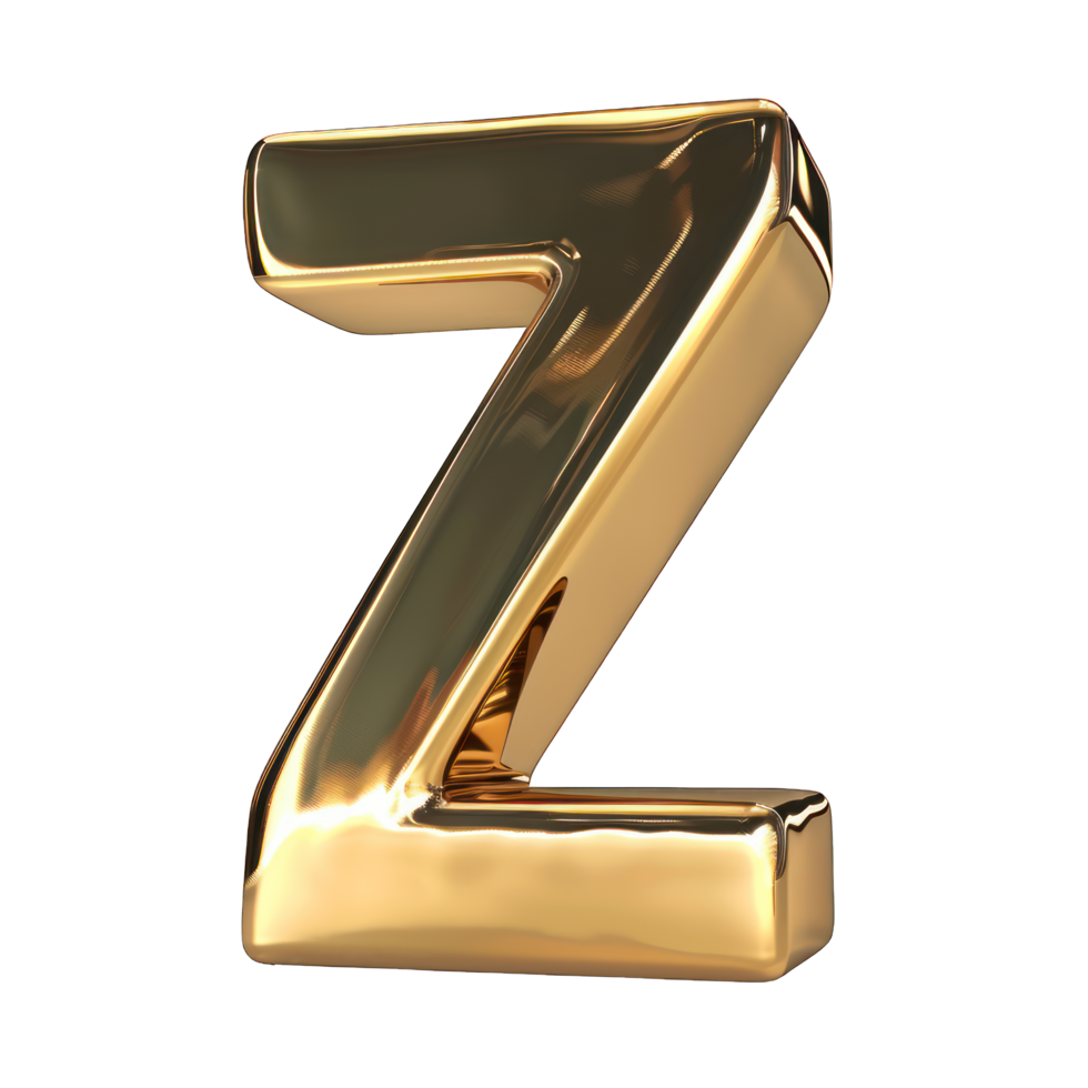 golden solid written Z transparent background png