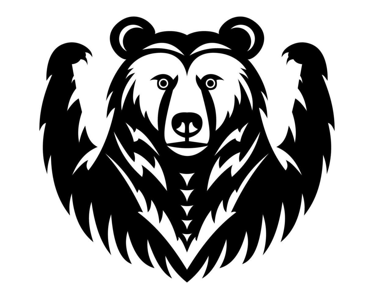 bear grizzly logo creative and original for your business or company logotype illustration isolated white background vector