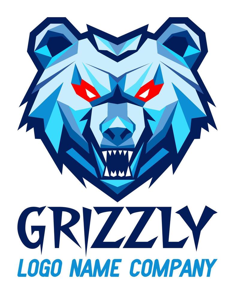 bear grizzly logo creative and original for your business or company logotype illustration isolated vector