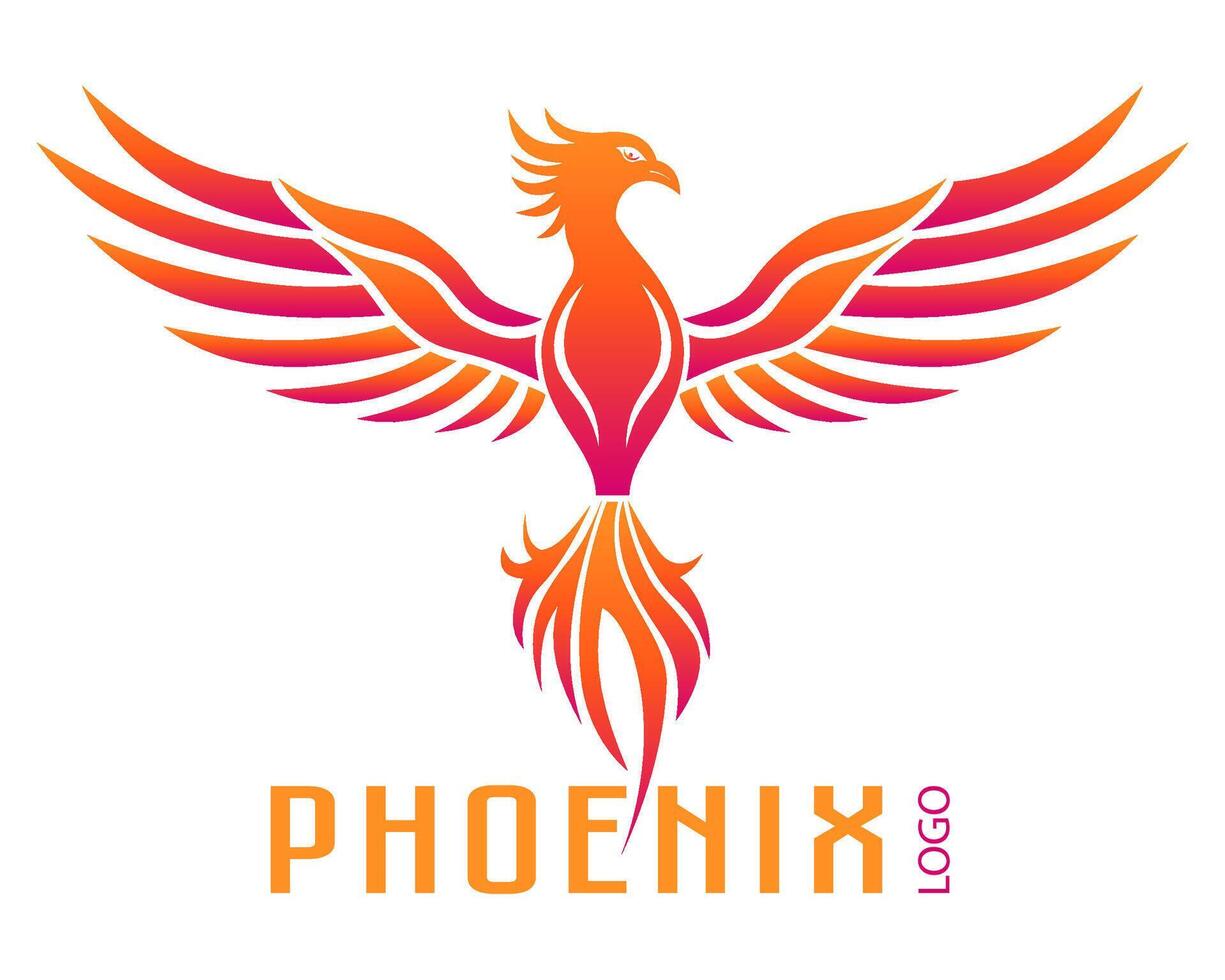 phoenix bird logo original for your business or company illustration isolated on white background vector