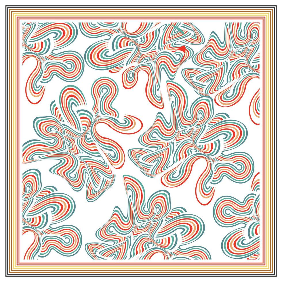 Abstract pattern with intertwining red and green lines on a white background, creating a dynamic and eye-catching design. vector