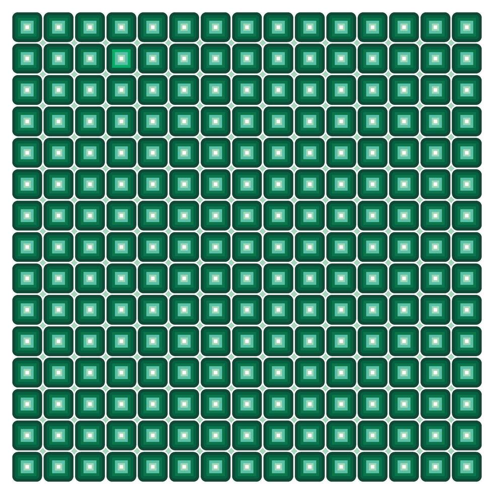 Square geometric seamless Grid of identical green squares with a white inner square on each, forming a repeating pattern. vector
