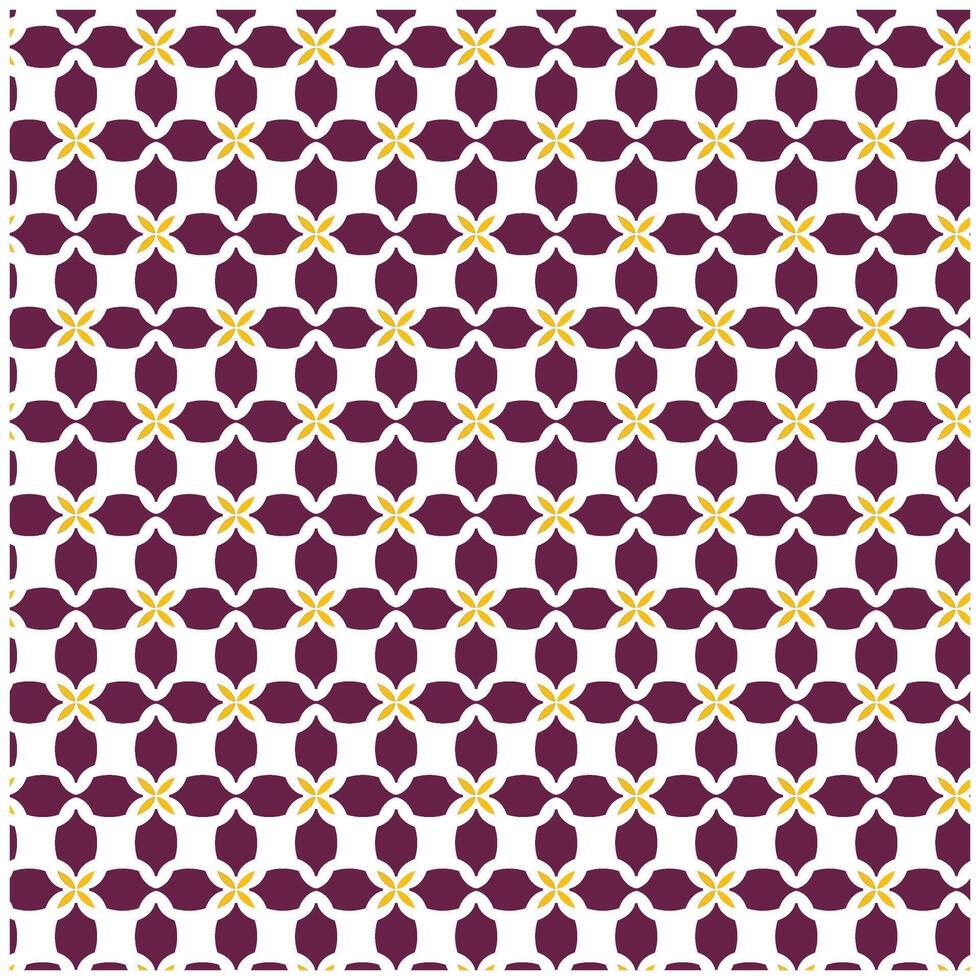 Seamless floral pattern with maroon petals and yellow accents on a white background. A colorful arrangement of circles in green, orange, and black, forming an engaging and modern visual pattern. vector