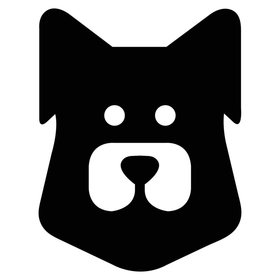 Minimalist Dog Face Silhouette vector