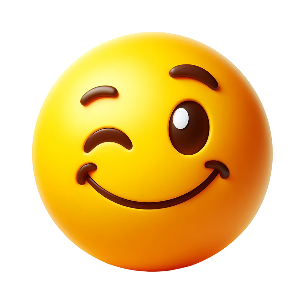 winking eye emoji on transparent background png